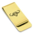thumbnail image 1 of Stainless Steel Geometric Polygon Buffalo Animal Classic Slim Money Clip Credit Card Holder, 1 of 2