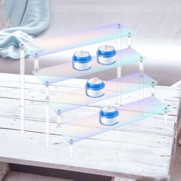 Segolike Acrylic Display Riser Jewelry Display Riser Shelf 30cm Clear Acrylic Showcase Clear Product Stand for Cupcake Dessert Retail Shoe Conutertop four layer
