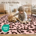 thumbnail image 4 of ODIKA Pink Spotted Cheetah Leopard Print Bold Abstract Contemporary for Dining Room, Under Table, Office, Non-Slip Chair-Friendly Floor, 4 of 7