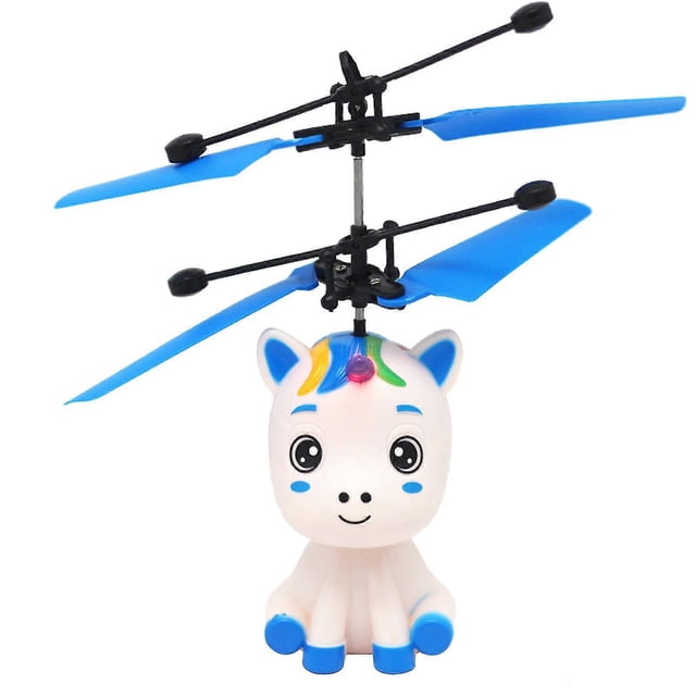 26-27 Flying Unicorn Rc Helicopter Toy, Red Cartoon Design With Led Lights, Sensor Control For Outdoor Kids Play, Usb Charging, Durable Plastic, Child