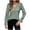 Green, variant on MIUOWANP Women's Long Sleeved Top Solid Color Hollowed Out Lace V-neck Shirt With Fashionable Jacquard and Comfortable Blouse Size XXL(12)Green
