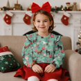 thumbnail image 2 of Yuyamidu Floral Horse Sweatshirt for Girls 4T 5T Green Ruffle Shoulder Long Sleeve Top Y2K Graphic Crewneck Sweatshirt Pullovers Soft Lightweight Everyday Clothes for Fall Winter, 2 of 8