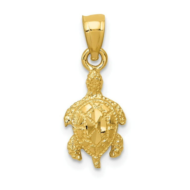Solid gold turtle pendant deals