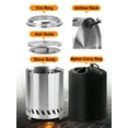 thumbnail image 3 of Tabletop Fire Pit Low Smoke Outdoor Mini Fire Compact & Portable with Portable Bag, Stainless Steel, 3 of 7