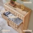 thumbnail image 4 of wow97e Modern 5 Drawer Dresser for Bedroom, Wooden Tall Dressers & Chests of Drawers w/Diamond Panel Decorate, Natural, 4 of 7