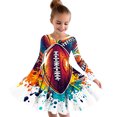 thumbnail image 1 of LOVZFMLL Robe d'Été à Manches Courtes pour Filles, Col Rond Imprimé, 1 of 4