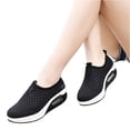 thumbnail image 3 of Domuza Orthopedic Dress Shoes for Women Arch Support Slip on Non Slip Work Shoes Wide Width Mesh Stretch Hiking Shoes Soft 2026 Foam Shoes Black 7.5（EU-39）, 3 of 7