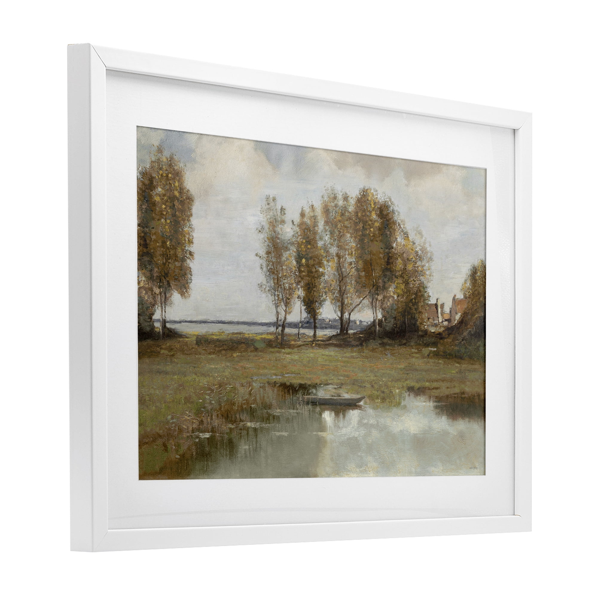 Stupell Industries A Peaceful Spot Landscape White Framed Print Under Glass, design by Amber Sterling