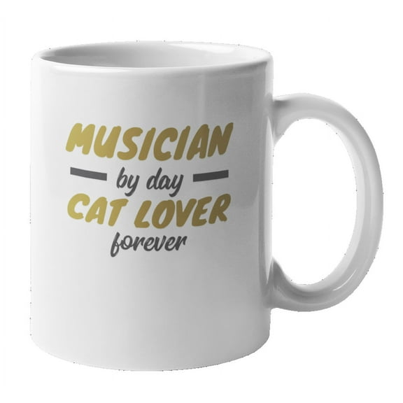 Musician Cat Lover Coffee & Tea Mug Cup & Merchandise for Musicians (11oz)