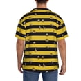 thumbnail image 3 of Kdxio Men's Hawaiian Shirt for Men Short Sleeve Shirt Striped With Bees Summer Casual Holiday Beach Button Down T-Shirts, 3 of 5