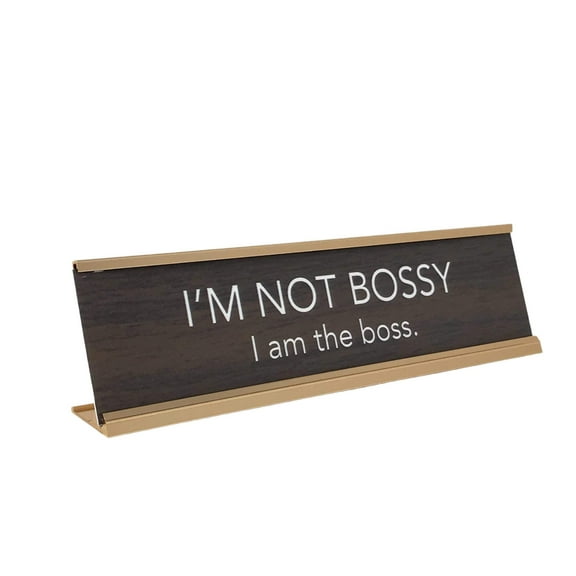 LEMONSODA Novelty Desk Sign, Without Frame (I'm NOT Bossy, I am The boss) - 8 X 2 in