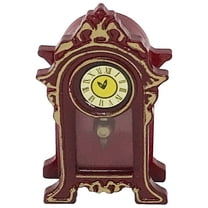 Soimiss Vintage Small Clock Retro Pendulum Clock Brown Wood 1Set