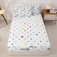 thumbnail image 4 of Manfei Cartoon Astronaut Zipper Full Size Comforter Sets with Fitted Sheet and 2 Pillowcases,Minimalist Space Planets Zipper Bedding Set,White,Polkadot Reversible,4pcs, 4 of 8