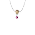 thumbnail image 2 of Delight Jewelry Fuchsia Crystal Bicone Mia Monkey Charm Necklace, 2 of 4