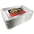 thumbnail image 2 of Pactogo 16" x 11" Aluminum Foil BBQ Gourmet Grill Topper Pan (Pack of 50), 2 of 6