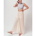 thumbnail image 3 of URBAN DAIZY Women's Wide Leg Pants Woven Pleated with Lining Palazzo High Waisted Elastic Waist Casual Lounge Trousers A64_1028 Khaki L, 3 of 7