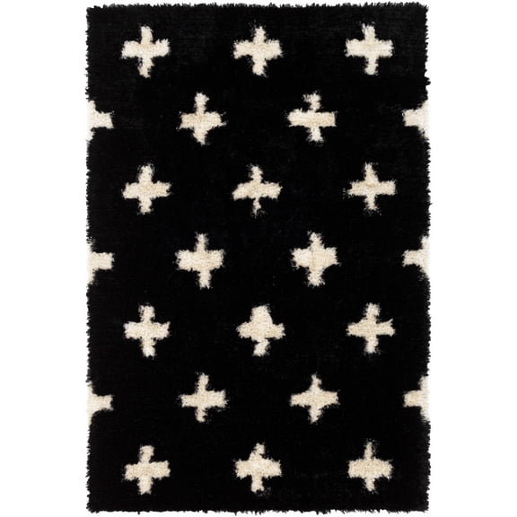 BoutiqueRugs Keperra Contemporary Area Rug - Black, Ivory - 8' x 10'