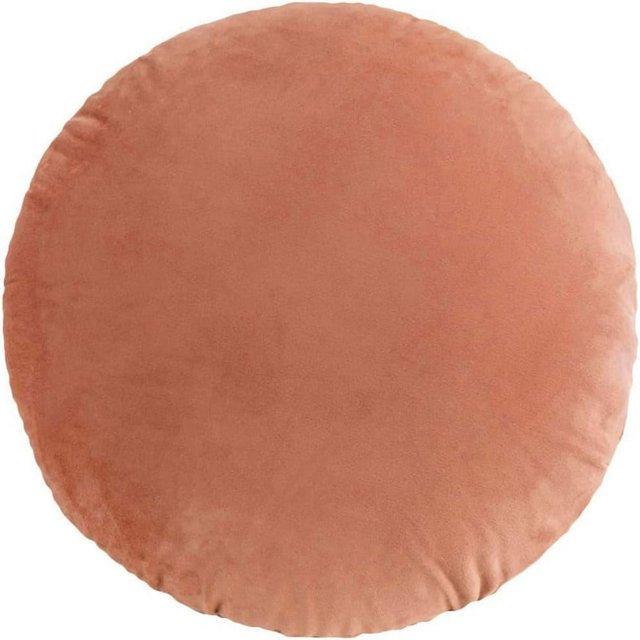 HLONK Housse de Coussin Ronde Unie avec Insert, Taie d'Oreiller Ronde pour Décoration Intérieure, Douce et Chaude, 18 Pouces