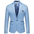 thumbnail image 4 of Veste de Costume Slim-fit à Simple Boutonnage pour Hommes Mode Décontractée Mariage Banquet, 4 of 5
