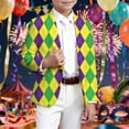 thumbnail image 2 of JAJAHO Boys Carnival Formal Jacket For Kids Rave Party Long Sleeve Button Up Dress Coat Slim Fit Blazer 3-14 Years, 2 of 4