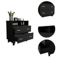 thumbnail image 4 of DEPOT E-SHOP Stamford Two Drawer Dresser, Four Legs, Two Open Shelves, Countertop-Black, For Living Room, 4 of 5