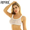 thumbnail image 2 of Camisola de rejilla transparente sexy para mujer, top corto, lencería con tirantes finos, color sólido, camiseta sin mangas ajustada, ropa de club, 2 of 5