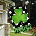 thumbnail image 2 of Welcome St Patricks Day Shamrock House Flag 28x40 Double Sided for Outside Green Clover Vintage Polka Dot Large Spring Garden Flag Outdoor Saint Patrick''s Day Decorations 17-a28, 2 of 6