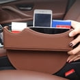 thumbnail image 1 of Relleno del espacio del asiento del coche Macarena almacenamiento consola de cuero PU multifuncional Marrón rojizo, 1 of 8