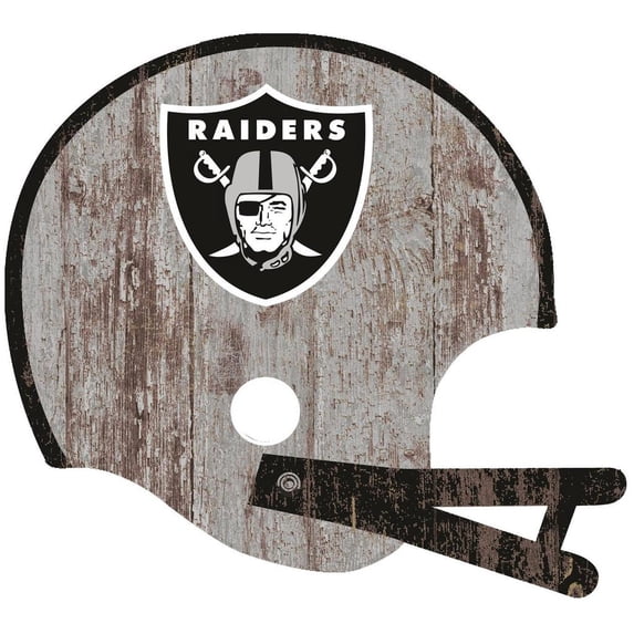 Oakland Raiders Sign - Large Wood Helmet