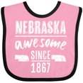 thumbnail image 3 of Inktastic Nebraska Awesome Since 1867 Boys or Girls Baby Bib, 3 of 4