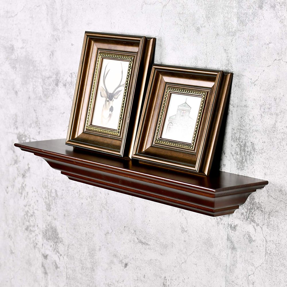 WELLAND Wood Floating Shelves 24" (Length ) x 6"(deep) ,Corona Crown