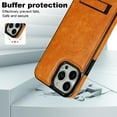thumbnail image 3 of Case for iPhone 15 Pro Max for Men Women, Compatible with Magsafe, Stylish Ultra Slim Anti-Slip PU Leather Drop Protective Luxury Lightweight Bracket Phone Cover for iPhone 15 Pro Max, Khaki, 3 of 8