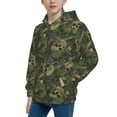 thumbnail image 2 of Naloa Green Camouflage Skull Teenage Zipper Hoodie, Long Sleeve Zip Up Hoodies Casual Jackets Tops for 7-12 Years-Small, 2 of 6
