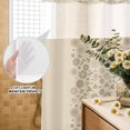 thumbnail image 3 of No Hook Shower Curtain, Japanese Shower Curtains for Bathroom with See Through Top Window, Beige Farmhouse Retro Floral Leaf Pattern Waterproof & Washable Bath Curtain Stand Up Stall 36"x72", 3 of 9