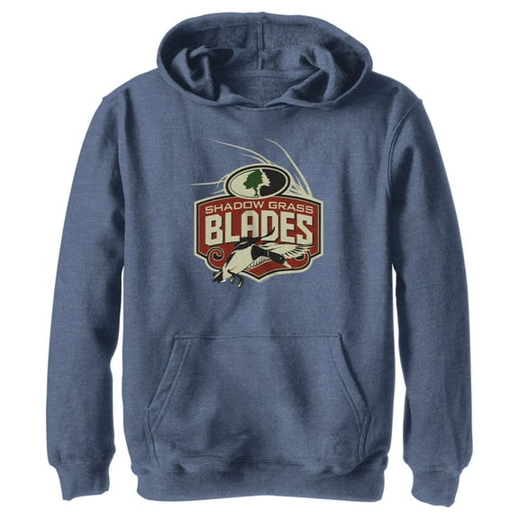 Boy's Mossy Oak Color Shadow Grass Blades Logo  Pull Over Hoodie Navy Blue Heather Medium