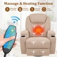 thumbnail image 4 of Vineego Fabric 360° Rotation Recliner with Heat & Vibration,Beige, 4 of 7