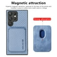 thumbnail image 3 of ELEHOLD for Samsung Galaxy Note 20 Magnetic Wallet Case with Detachable Back Card Holder Fiber Texture Design Full Body Protective Slim Shockproof Case, blue, 3 of 6