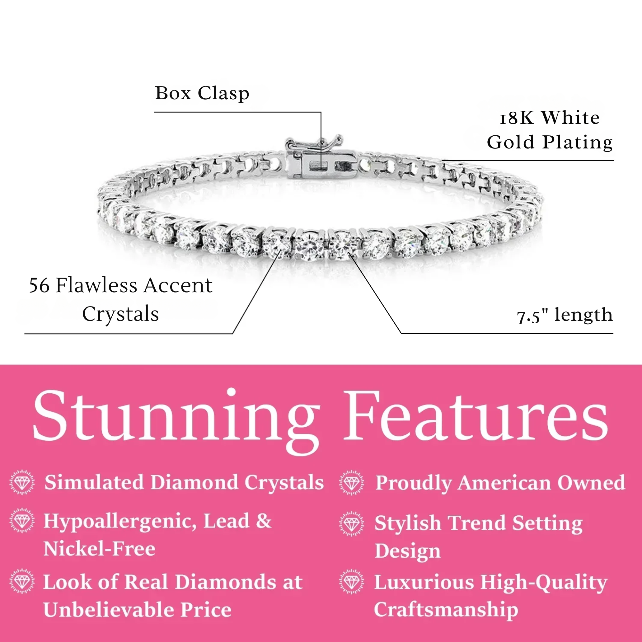 Cate & Chloe Kaylee Tennis Bracelet with Diamonds photo 3