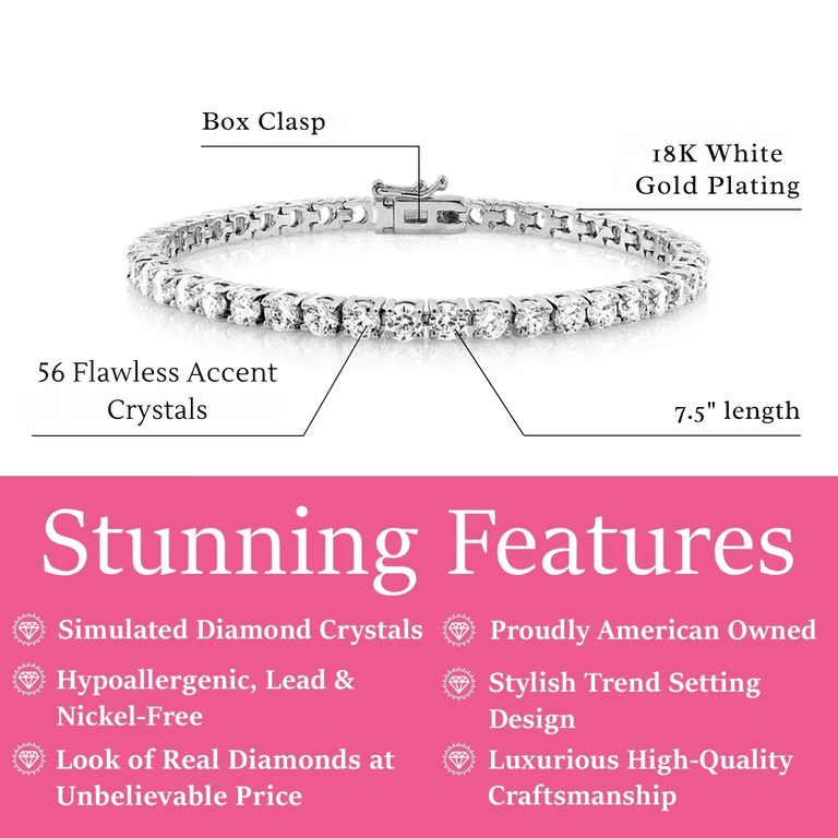 10mm Tennis Bracelet For Women & Men - 18K Gold/Rose Gold/White Gold Plated, Iced Out With Secure Clasp 1 thumbnail image