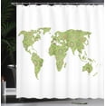thumbnail image 4 of Ambesonne World Map Shower Curtain, Mandala Style Chart View, 69"Wx70"L, Lime Green, 4 of 5