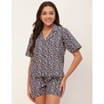 thumbnail image 2 of Moomaya Sleepwear, Shirt & Shorts Night Suit Set, Printed Cotton Pjs Lounge Set, 2 of 9