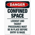 thumbnail image 1 of Confined Space Lockout And Tagout Procedures Must Be Sign, OSHA Danger Sign, 18x24 Corrugated Plastic, 1 of 1