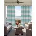 thumbnail image 4 of Aqua Striped Blackout Curtains 63 Inches Long for Bedroom, Rustic Farmhouse Stripes Thermal Insulated Room Darkening Black Out Window Curtain Panels Grommet Drapes for Living Room, 4 of 8