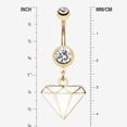 thumbnail image 2 of Golden Diamond Cut Belly Ring-White, 2 of 3