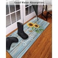 thumbnail image 3 of Vintage Sunflower Front Door Mat You Are My Sun Shine Butterfly Blue Wood Board Welcome Doormat Indoor Outdoor Entrance Floor Mat Non-Slip Washable Runner Rug for Front Porch Decor 18x60 Inch, 3 of 6