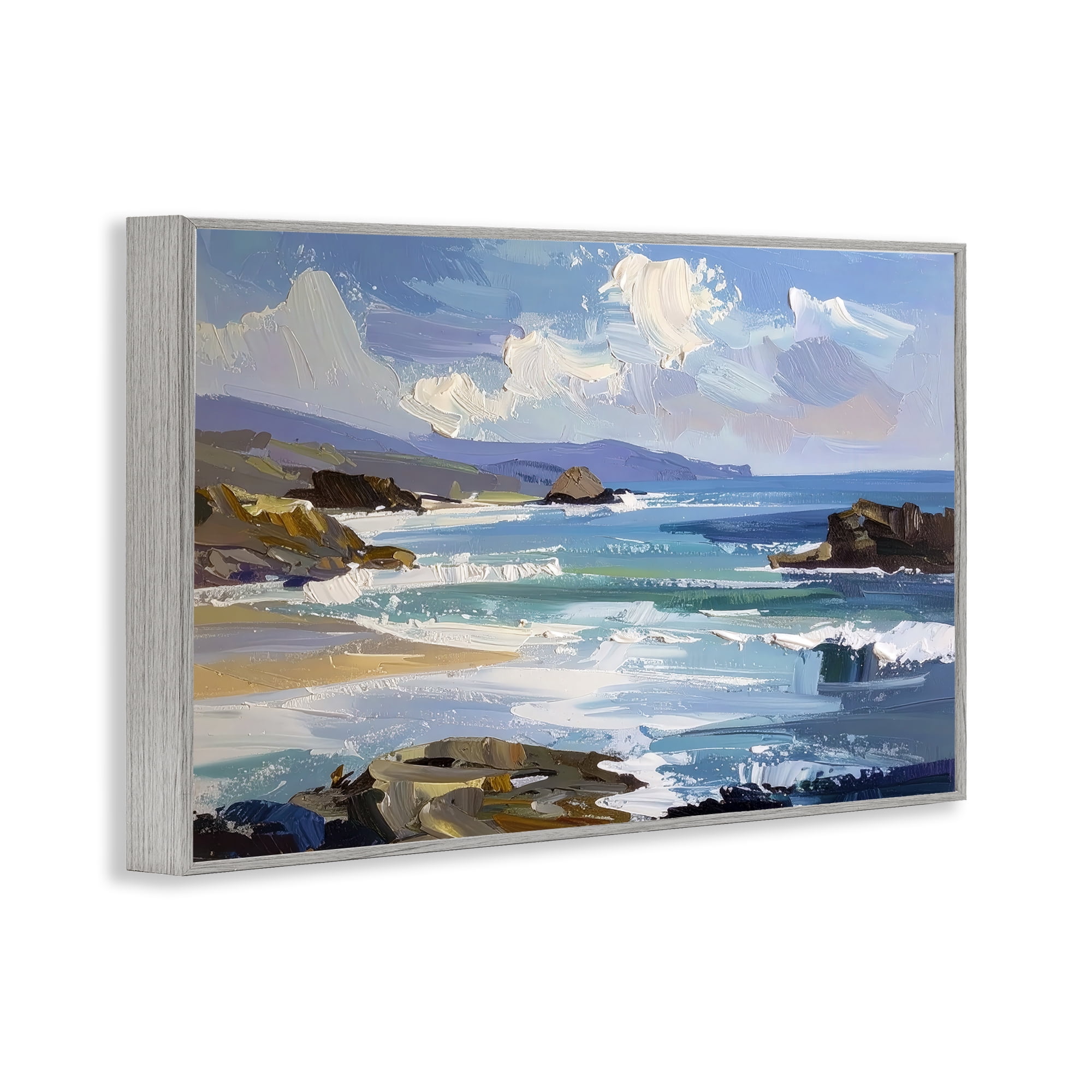 Stupell Industries From Sky To Sea Gray Framed Giclee Art, design by Alonza Saunders