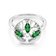 thumbnail image 2 of Gem Stone King 925 Sterling Silver Green Nano Emerald Family Tree of Life Ring for Women (0.60 Cttw, Gemstone May Birthstone, Size 6), 2 of 4