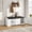 White, variant on Storage Bench with 2 inch Thick Padded Cushion, 4 Doors, Adjustable Shelf, Shoe Storage, Gray