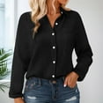 thumbnail image 2 of Yuanlong Womens Blouses Ladies Button Down Lapel Long Sleeved Solid Shirts Spring Autumn Casual Blouses Tops With Pocket, 2 of 5