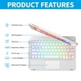 thumbnail image 3 of TFixol 360° Rotating Bluetooth Keyboard for iPad 10th Gen - Silver, Compatible with Multiple iPad Models, ABS Material, Long Battery Life, Compact Design, 3 of 6